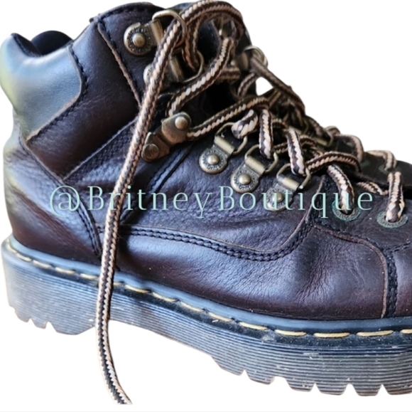 Dr. Martens MADE IN ENGLAND Dark Brown Leather Boots - Picture 2 of 16
